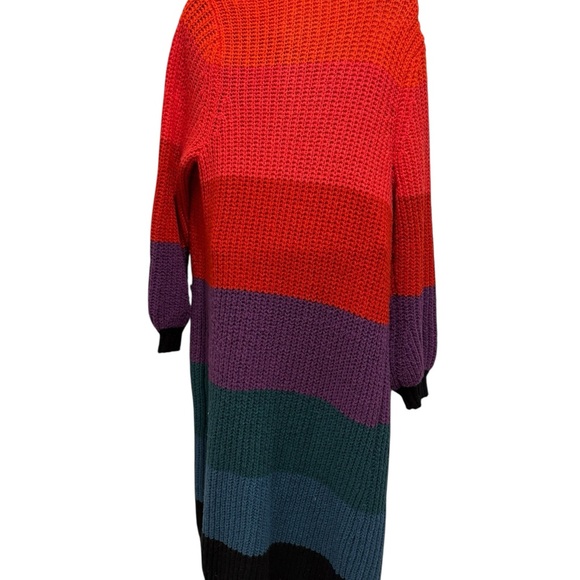 TORRID Women’s Chunky Duster Balloon Sleeve Sweater Multi Stripe Size 1 - Picture 9 of 13